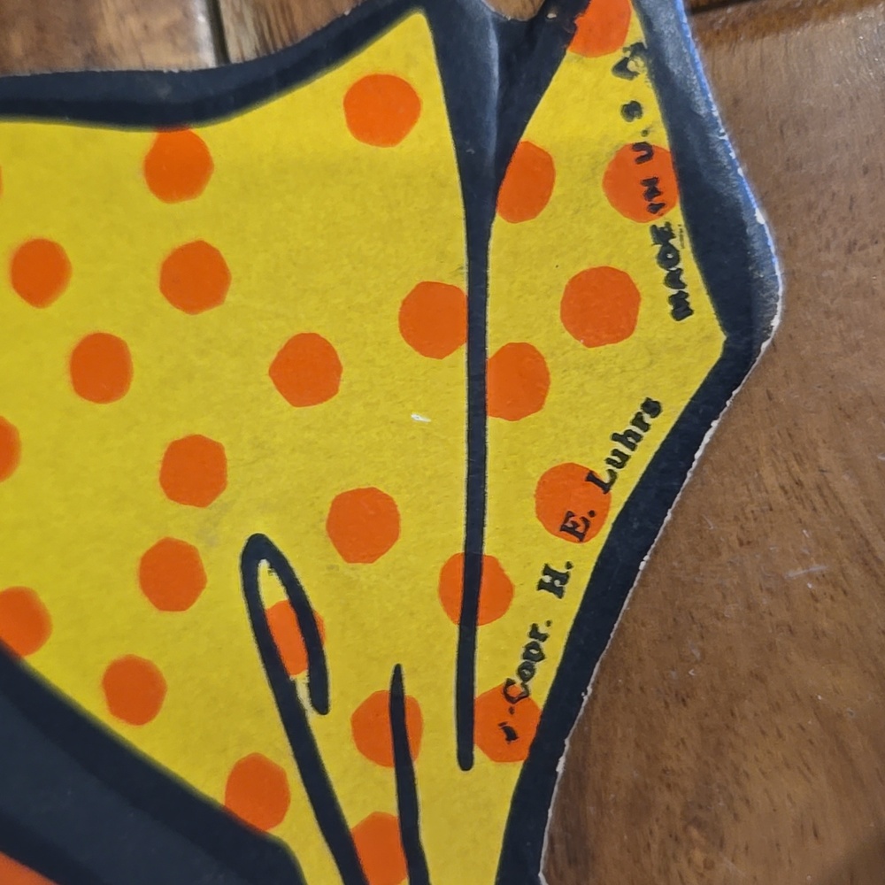 Vintage H.E. Luhrs Die-Cut USA Cardboard Halloween Decor Cat  Witch‎ Pumpkin - Picture 12 of 16